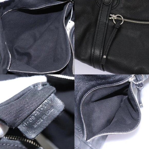 Chloe Mr Paddington Hand Bag Leather Black Silver Auth 113730V - Picture 14 of 15